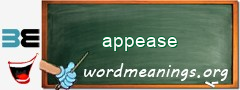 WordMeaning blackboard for appease